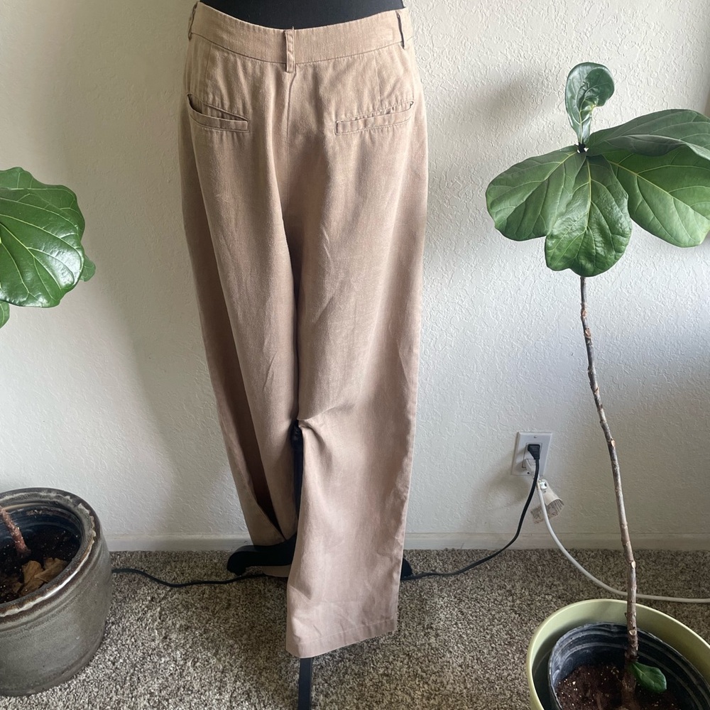 Reformation Tan Wide-Leg Linen Pants size 10 - Picture 3 of 7